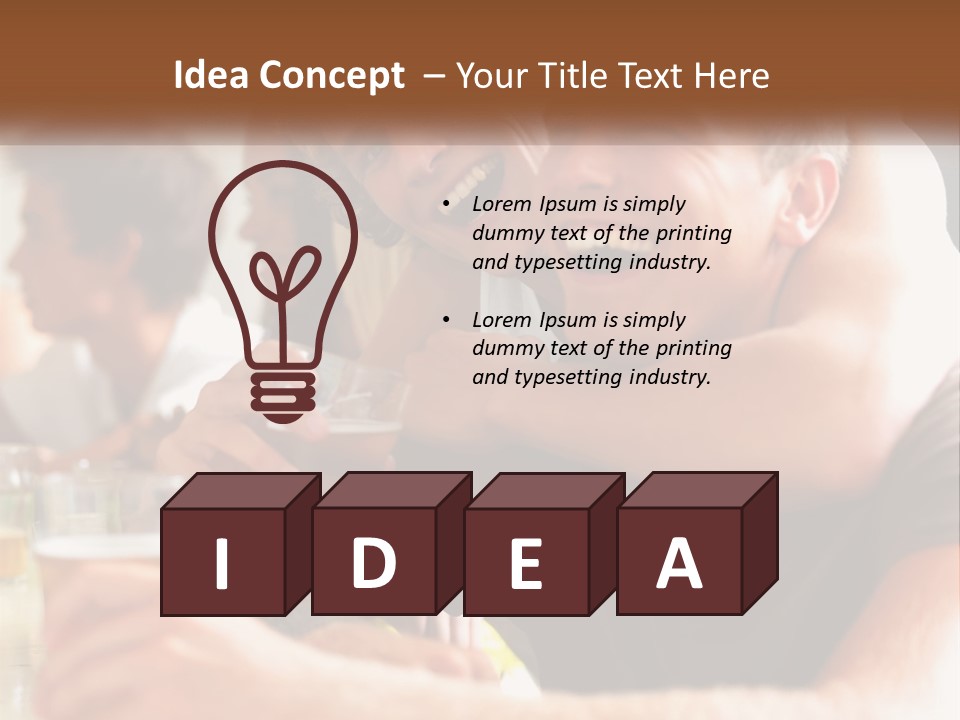 A Group Of People Sitting Around A Table With Beers PowerPoint Template