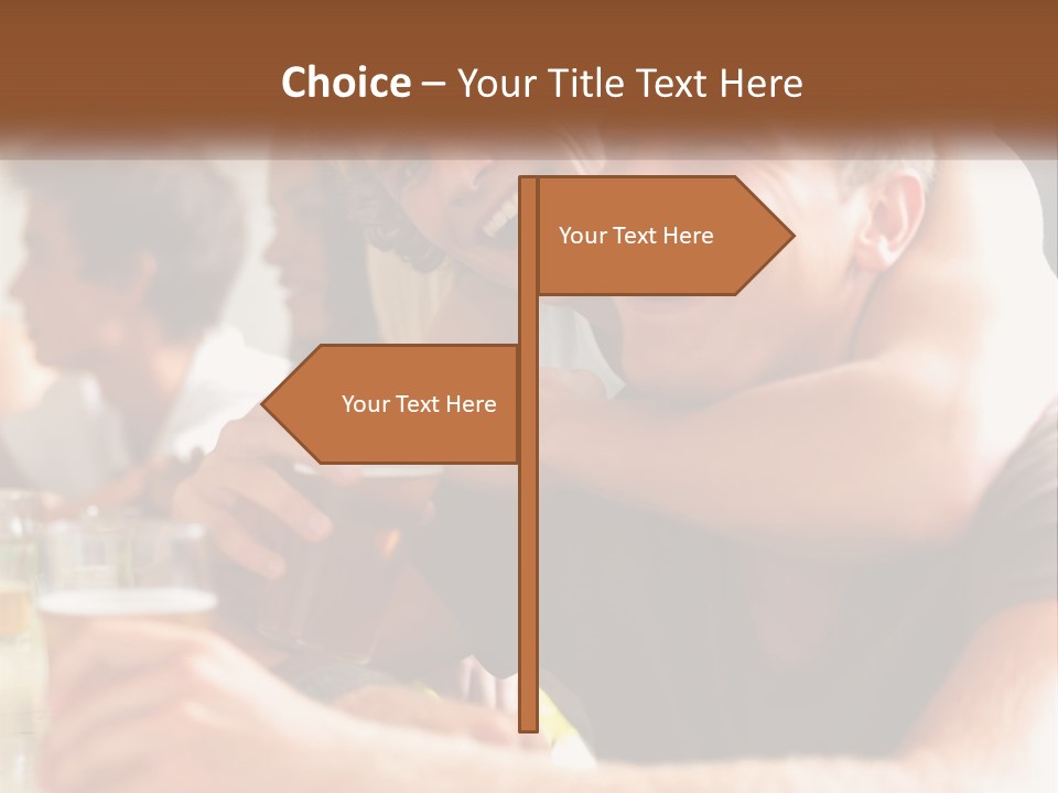 A Group Of People Sitting Around A Table With Beers PowerPoint Template