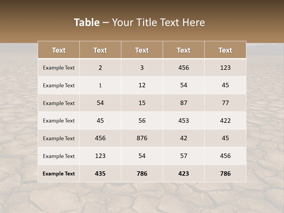 Land Outdoors Waterless PowerPoint Template