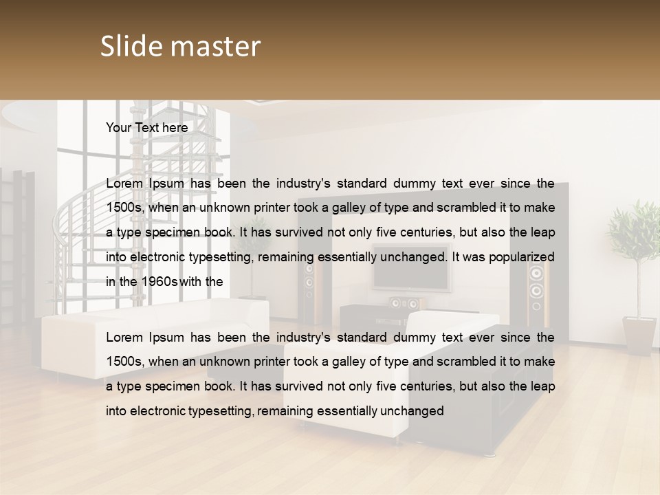Domestic Parquet Living PowerPoint Template
