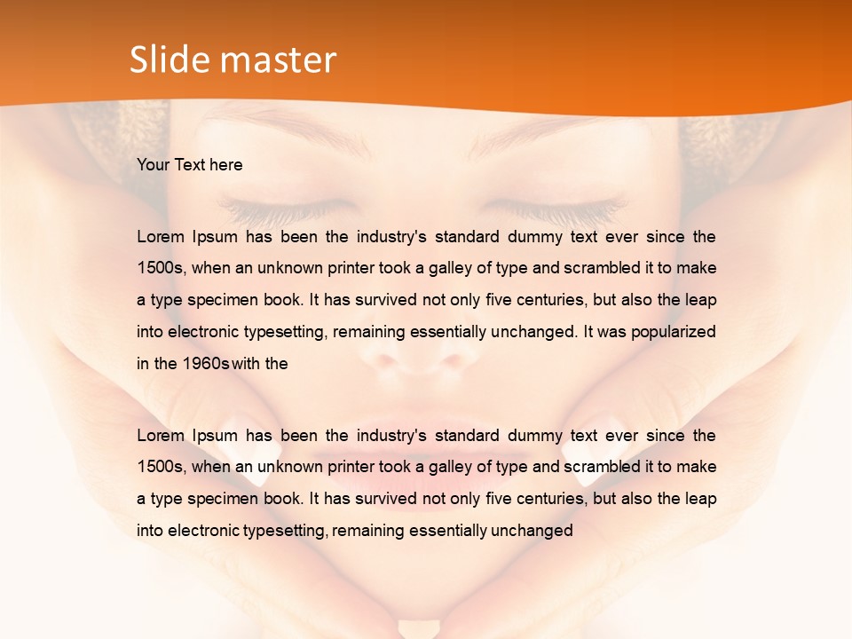 A Woman With A Towel On Her Head With Her Eyes Closed PowerPoint Template