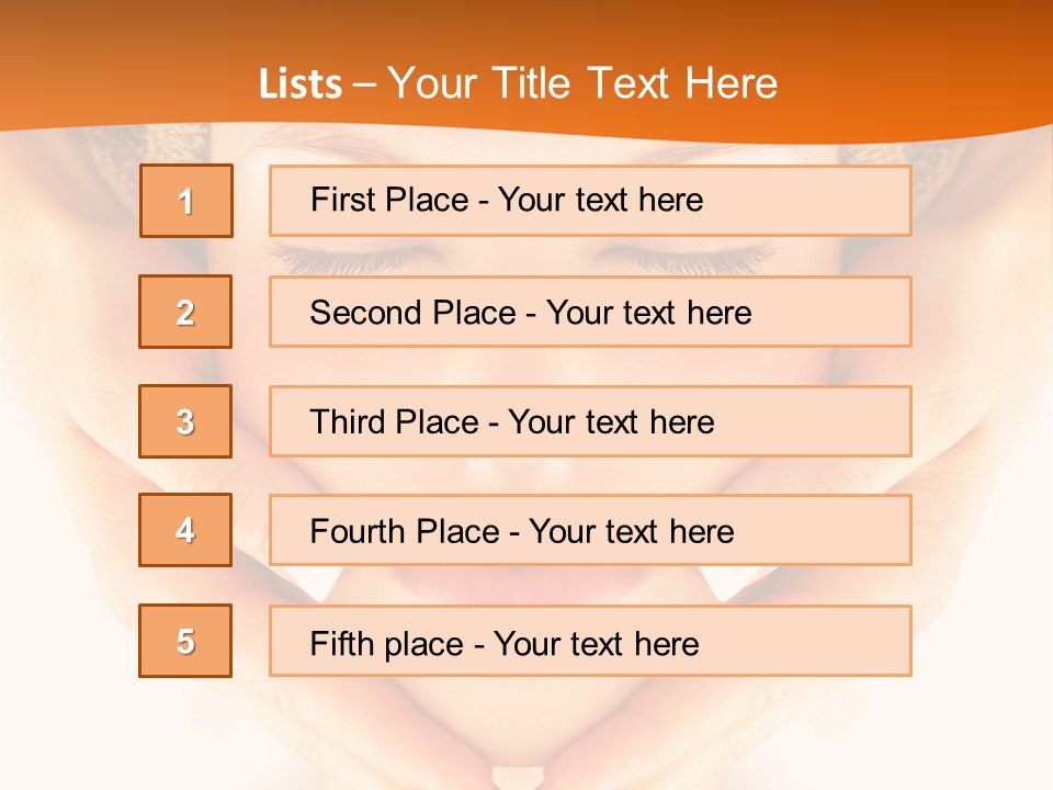 A Woman With A Towel On Her Head With Her Eyes Closed PowerPoint Template