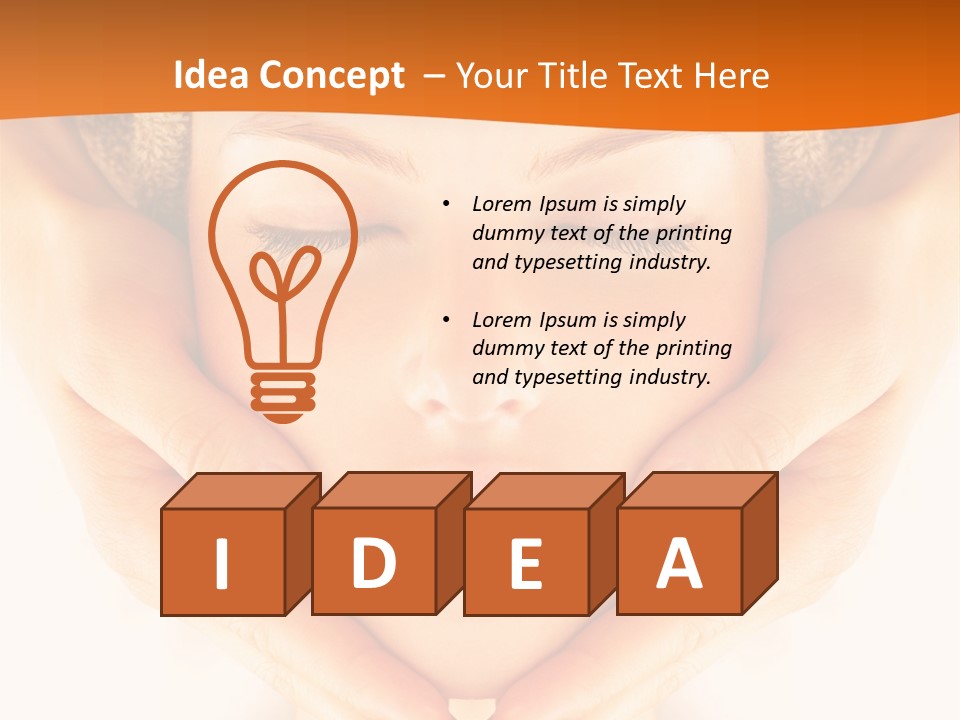 A Woman With A Towel On Her Head With Her Eyes Closed PowerPoint Template