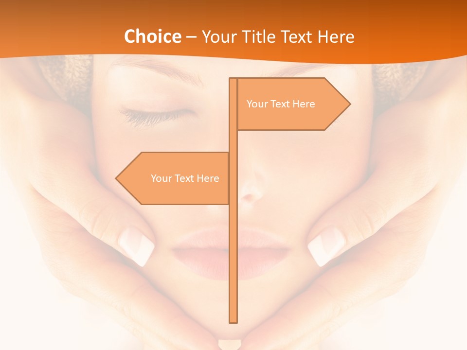 A Woman With A Towel On Her Head With Her Eyes Closed PowerPoint Template