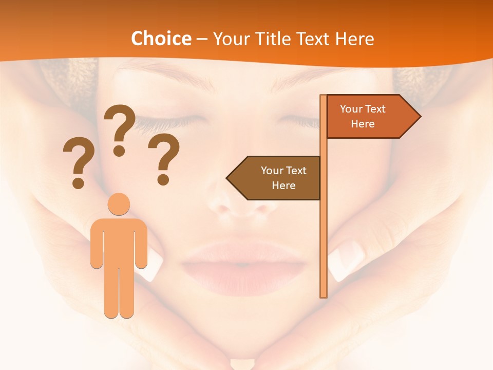 A Woman With A Towel On Her Head With Her Eyes Closed PowerPoint Template