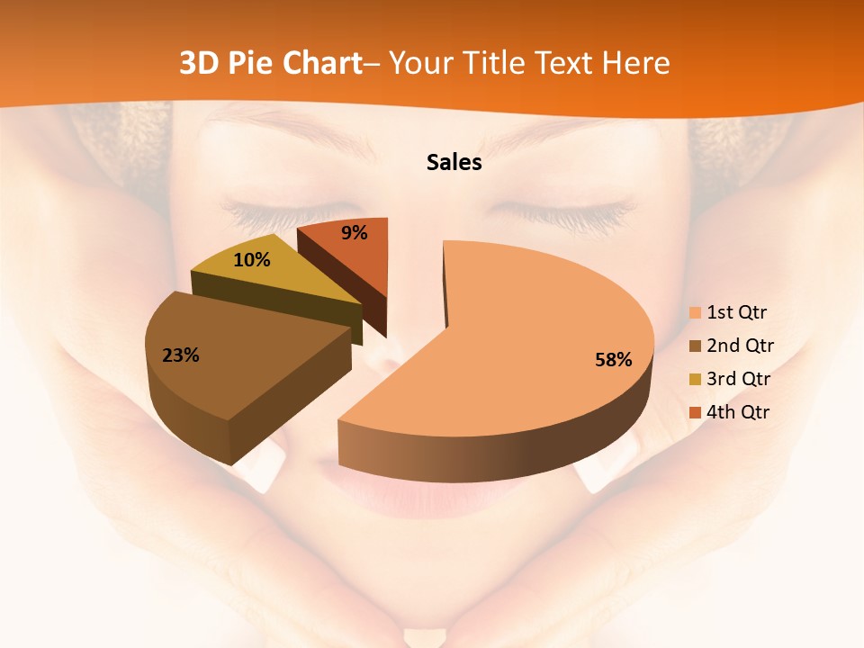 A Woman With A Towel On Her Head With Her Eyes Closed PowerPoint Template