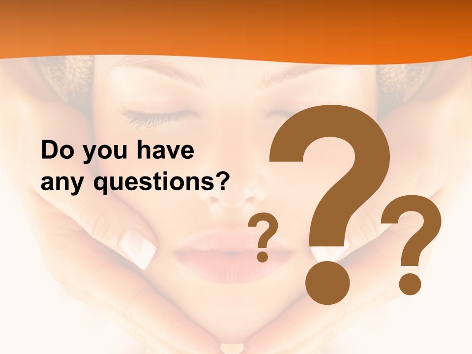 A Woman With A Towel On Her Head With Her Eyes Closed PowerPoint Template