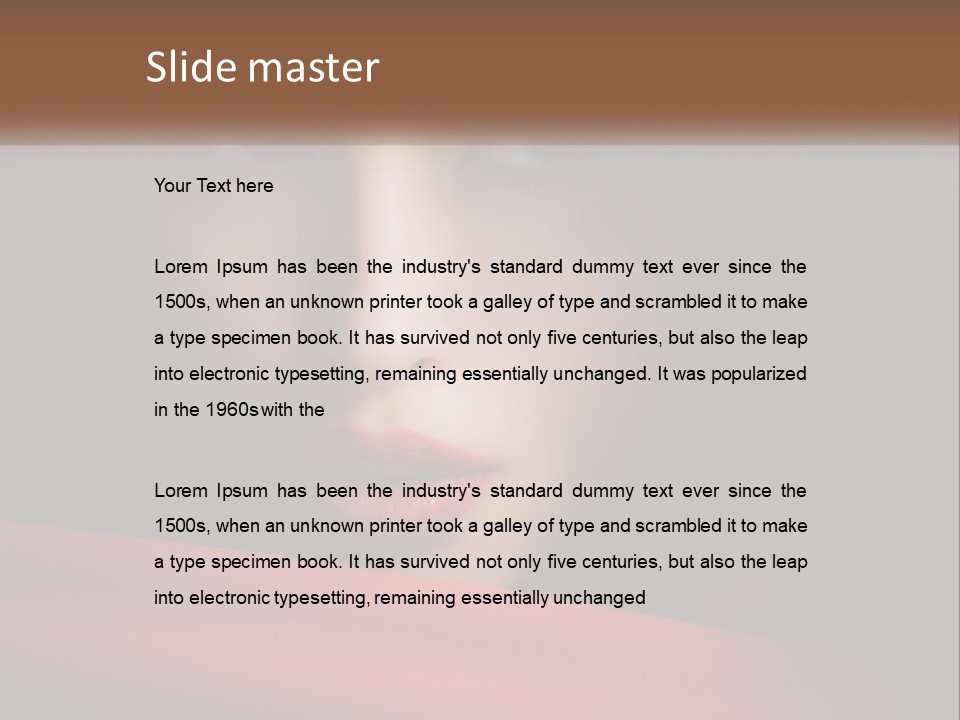 A Woman With A Red Scarf Around Her Neck PowerPoint Template