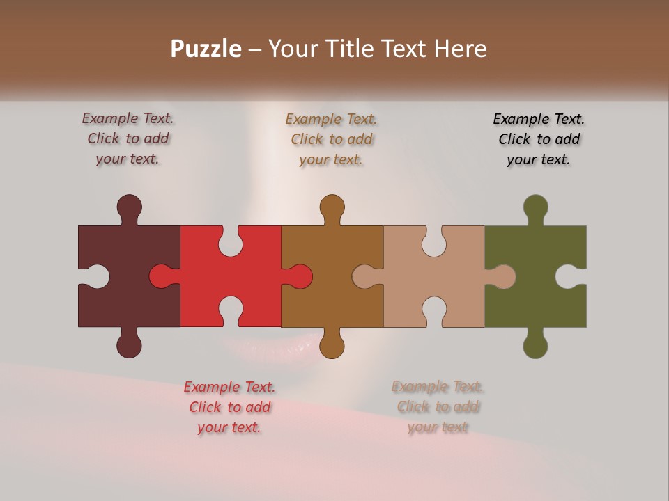 A Woman With A Red Scarf Around Her Neck PowerPoint Template