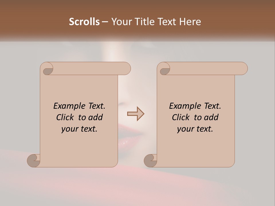 A Woman With A Red Scarf Around Her Neck PowerPoint Template