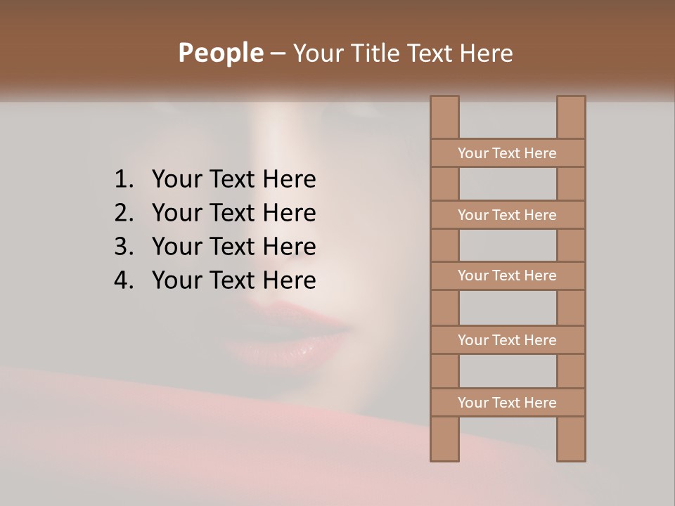 A Woman With A Red Scarf Around Her Neck PowerPoint Template