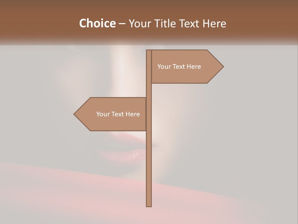 A Woman With A Red Scarf Around Her Neck PowerPoint Template