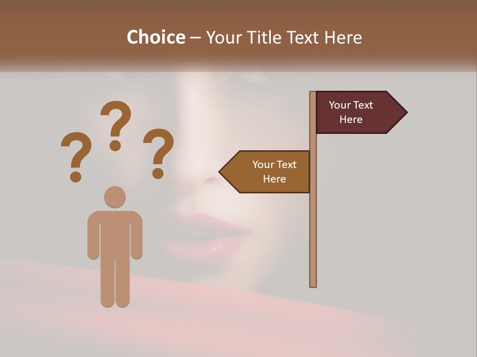 A Woman With A Red Scarf Around Her Neck PowerPoint Template