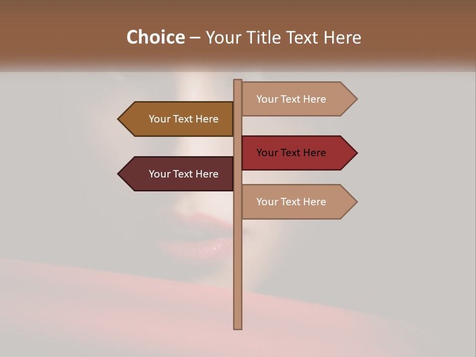 A Woman With A Red Scarf Around Her Neck PowerPoint Template