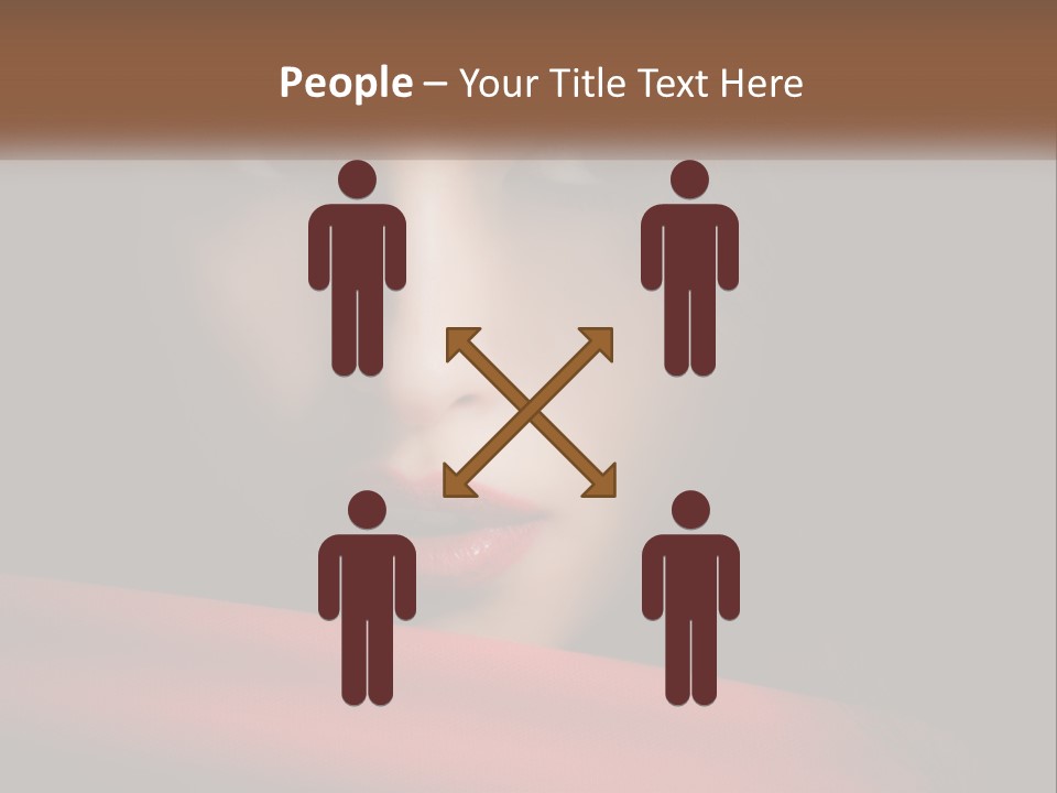 A Woman With A Red Scarf Around Her Neck PowerPoint Template