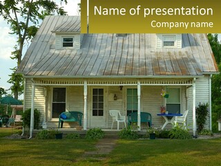 Lawn Aged Roof PowerPoint Template