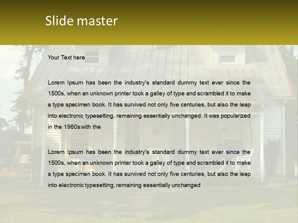 Lawn Aged Roof PowerPoint Template