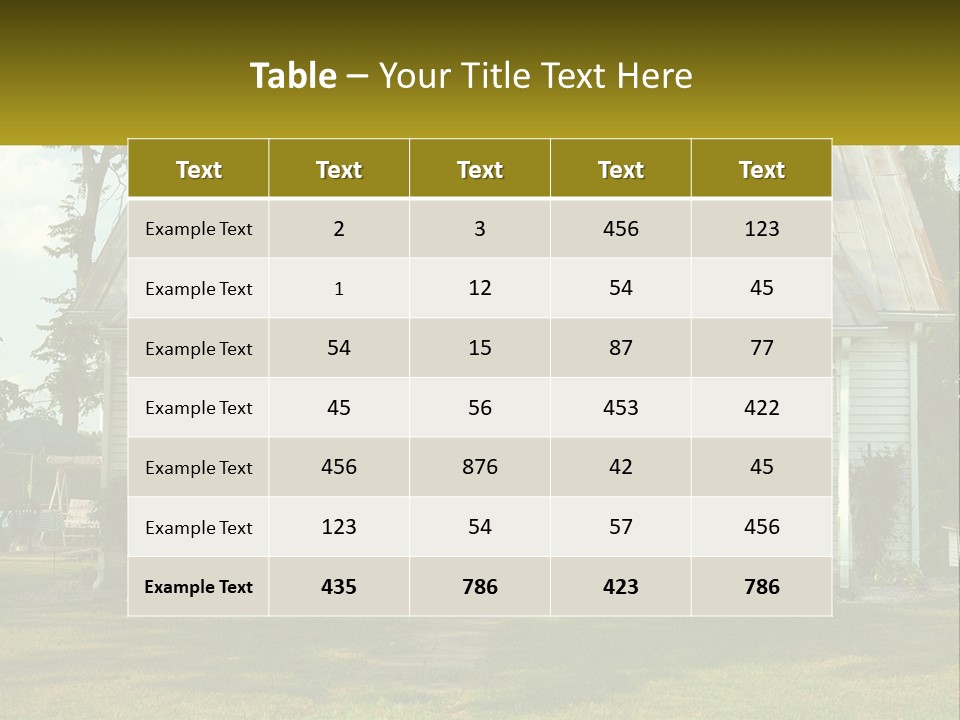 Lawn Aged Roof PowerPoint Template