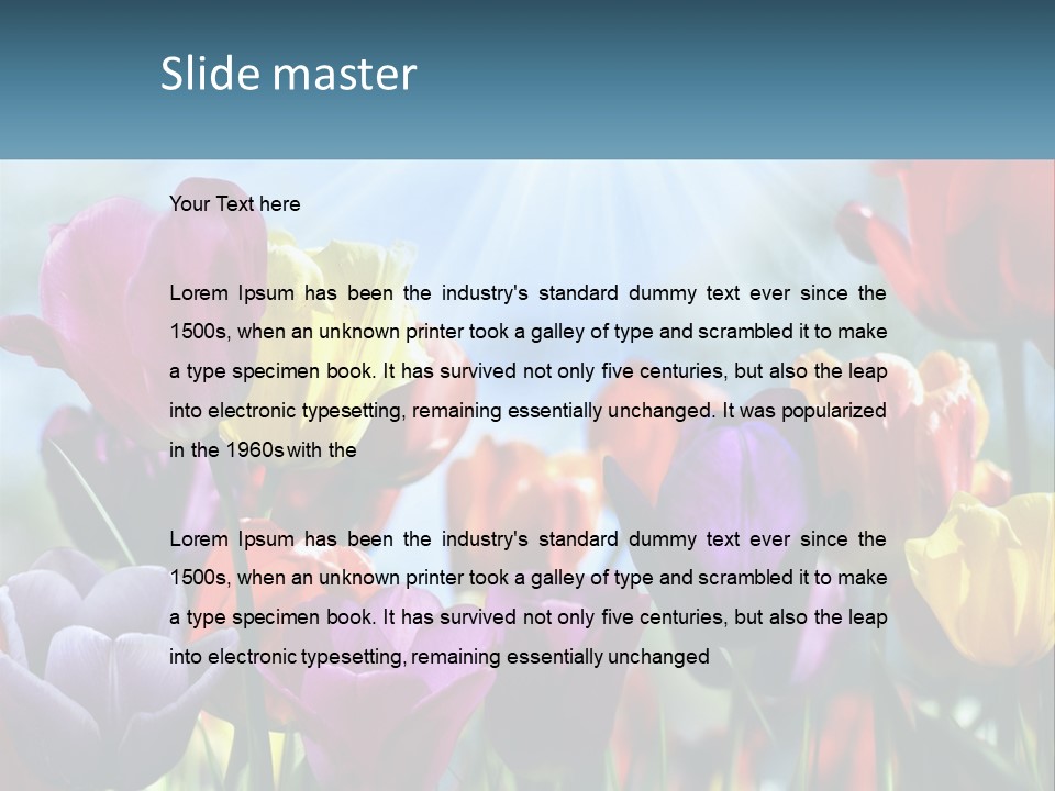 Green Tulip Postcard PowerPoint Template