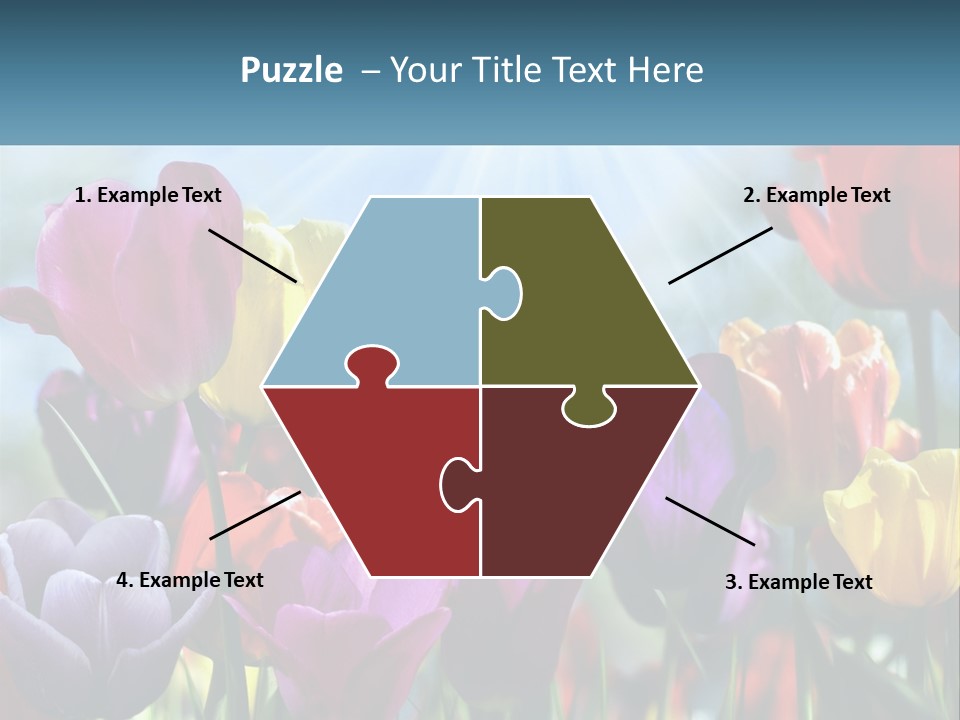 Green Tulip Postcard PowerPoint Template