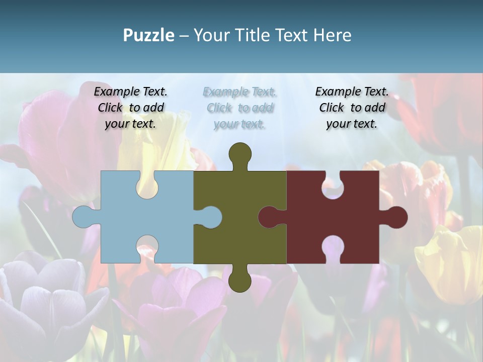 Green Tulip Postcard PowerPoint Template