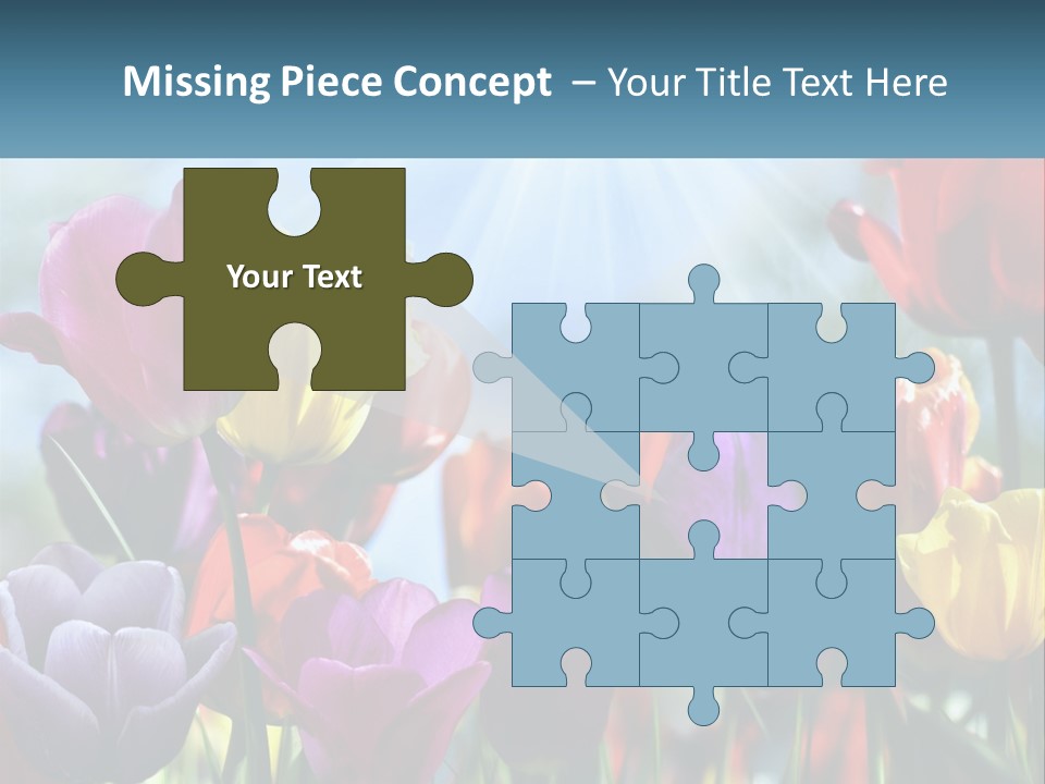 Green Tulip Postcard PowerPoint Template