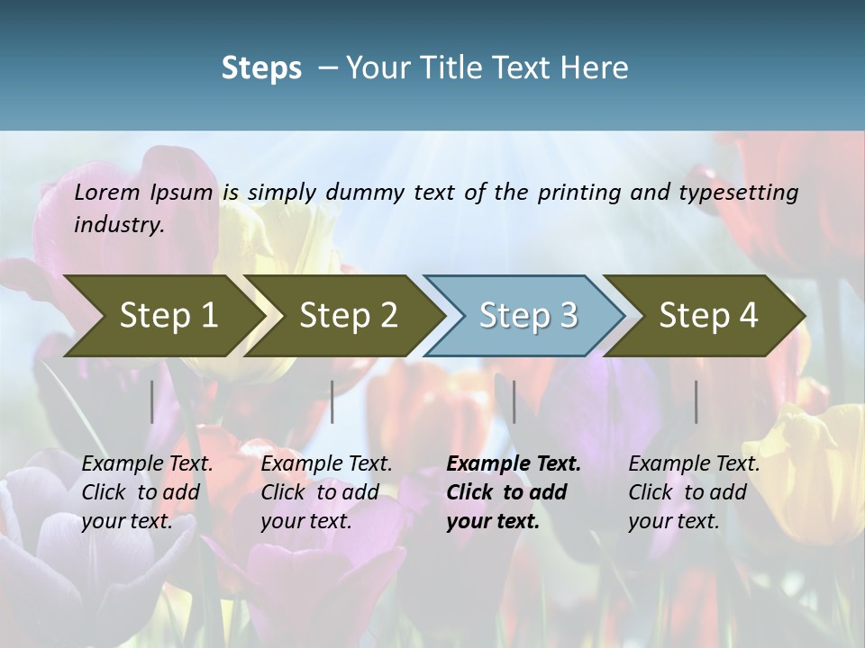 Green Tulip Postcard PowerPoint Template