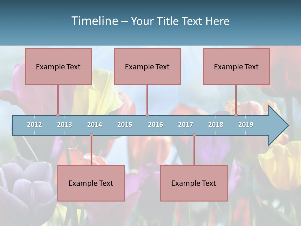 Green Tulip Postcard PowerPoint Template