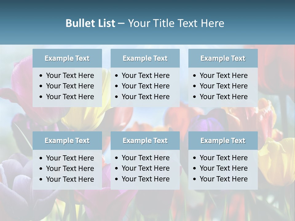 Green Tulip Postcard PowerPoint Template