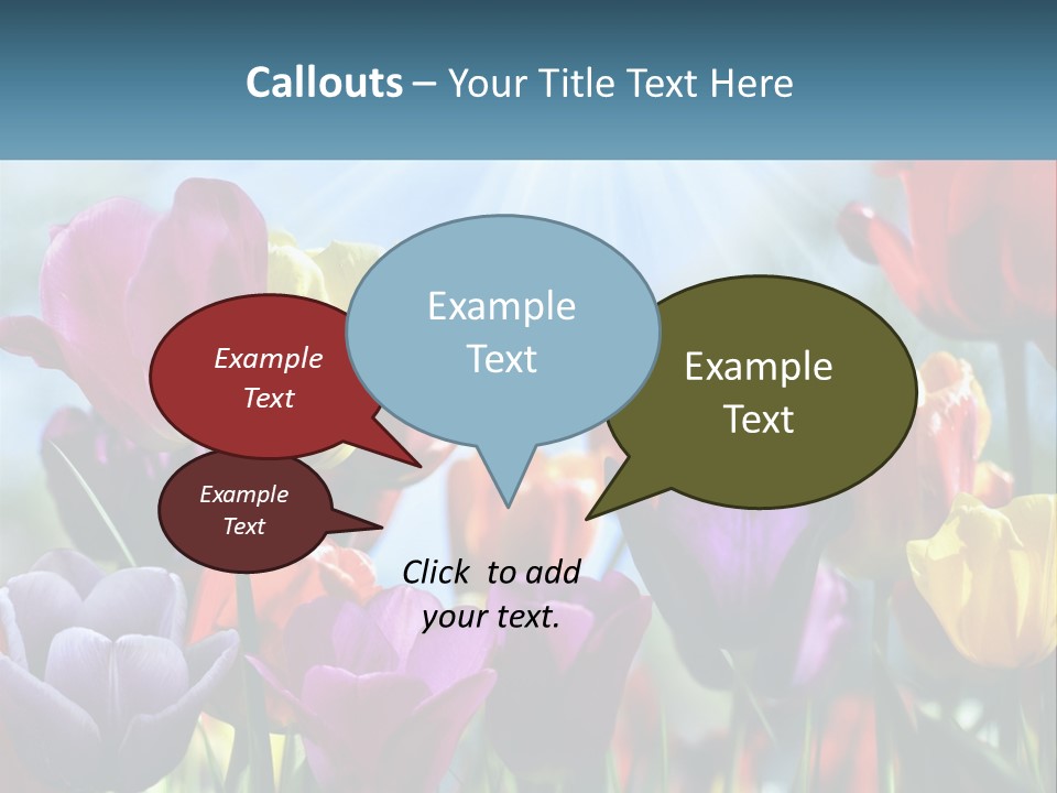 Green Tulip Postcard PowerPoint Template