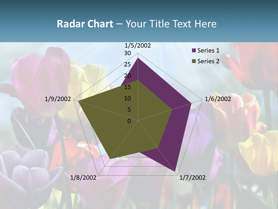 Green Tulip Postcard PowerPoint Template