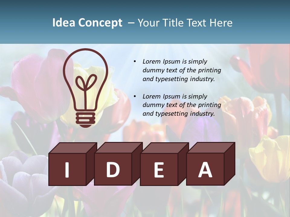 Green Tulip Postcard PowerPoint Template