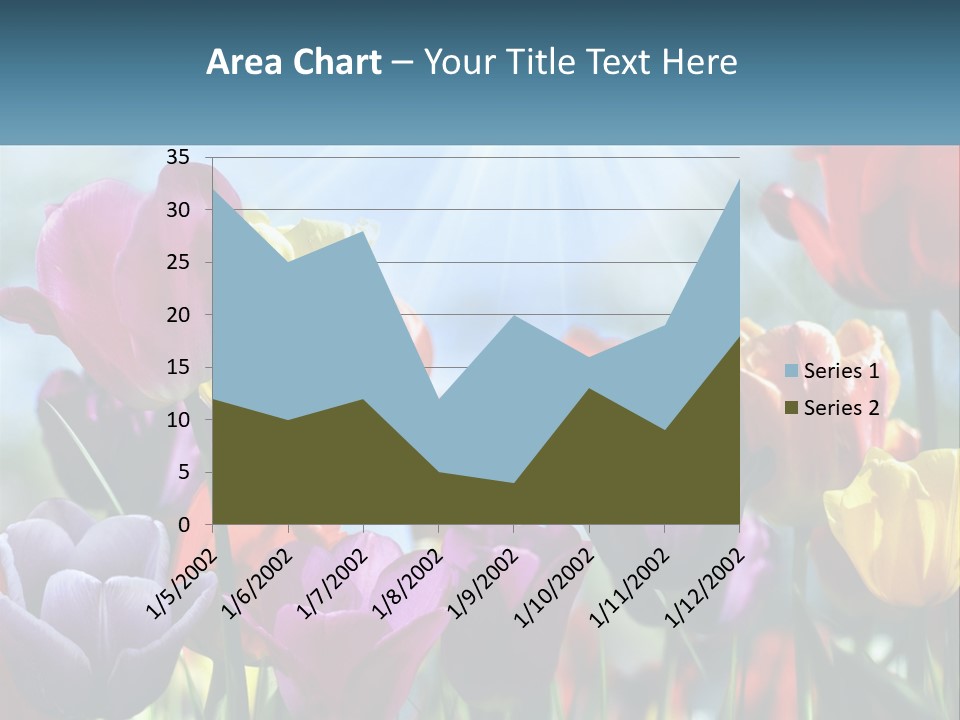 Green Tulip Postcard PowerPoint Template