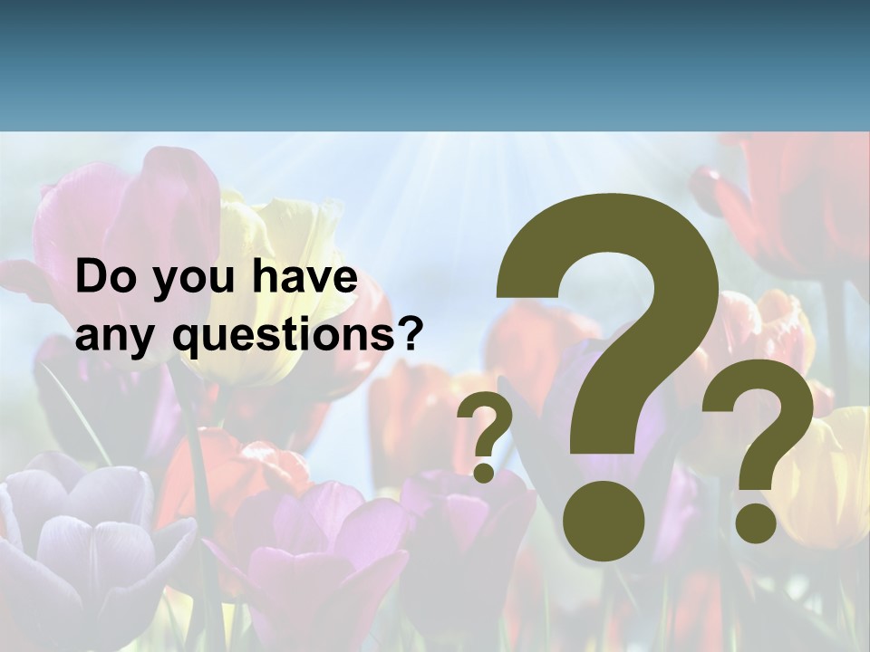 Green Tulip Postcard PowerPoint Template