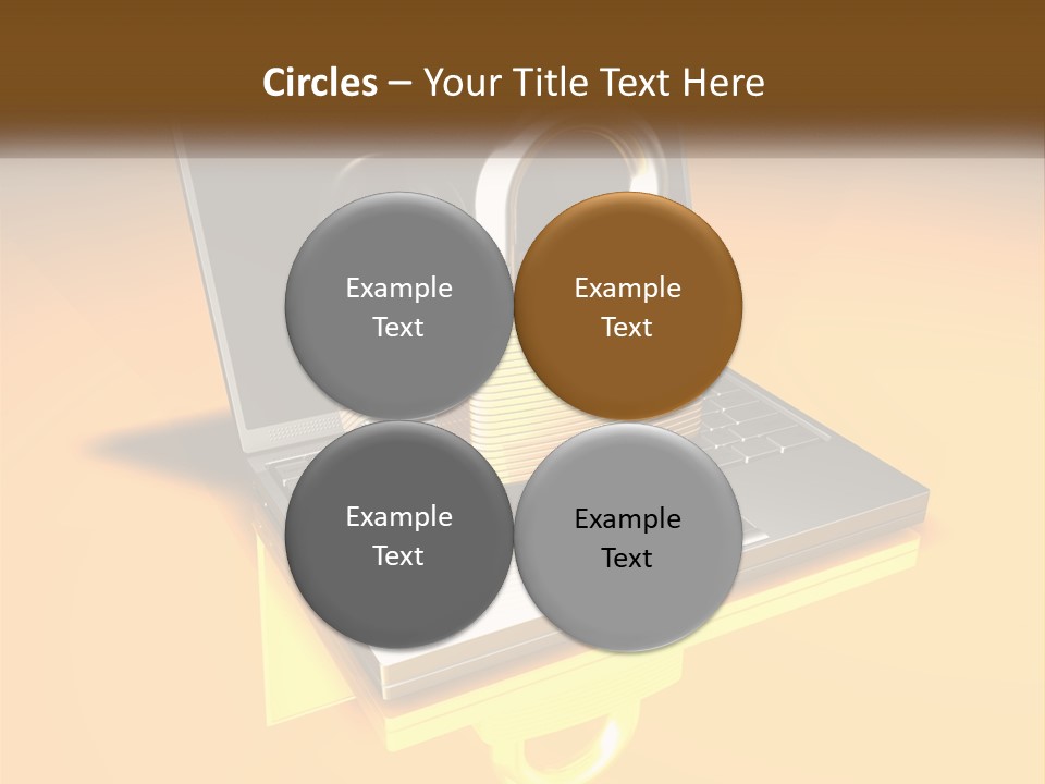 A Laptop With A Padlock On Top Of It PowerPoint Template