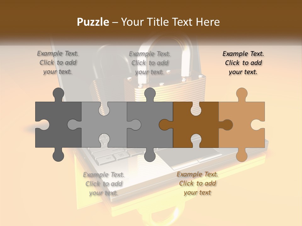 A Laptop With A Padlock On Top Of It PowerPoint Template