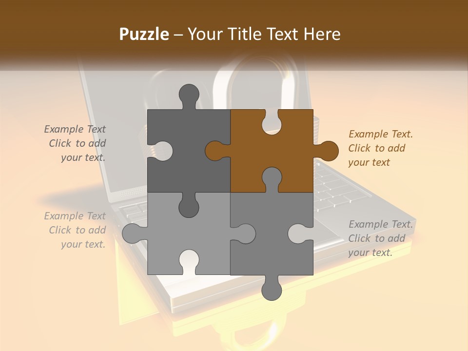 A Laptop With A Padlock On Top Of It PowerPoint Template