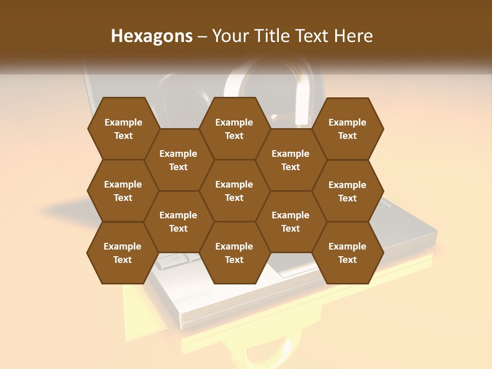 A Laptop With A Padlock On Top Of It PowerPoint Template