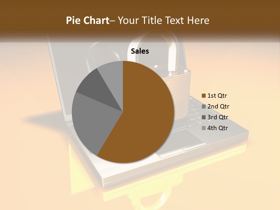 A Laptop With A Padlock On Top Of It PowerPoint Template
