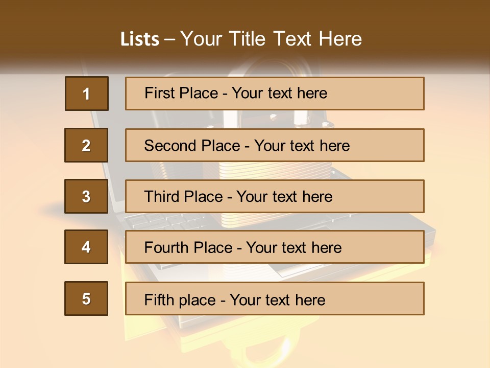 A Laptop With A Padlock On Top Of It PowerPoint Template