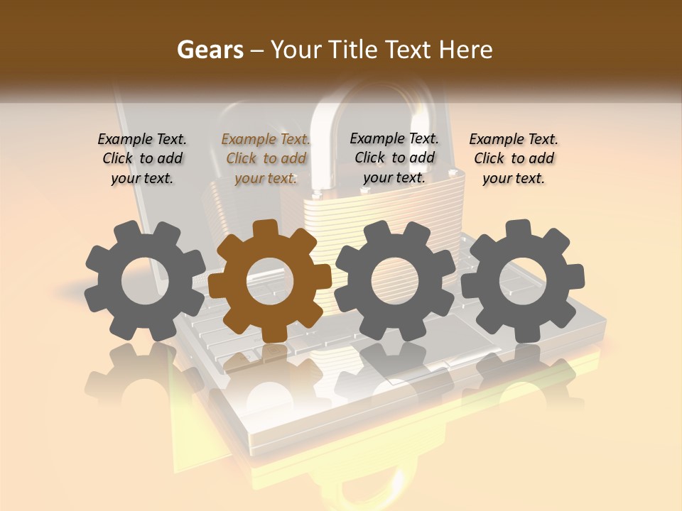 A Laptop With A Padlock On Top Of It PowerPoint Template