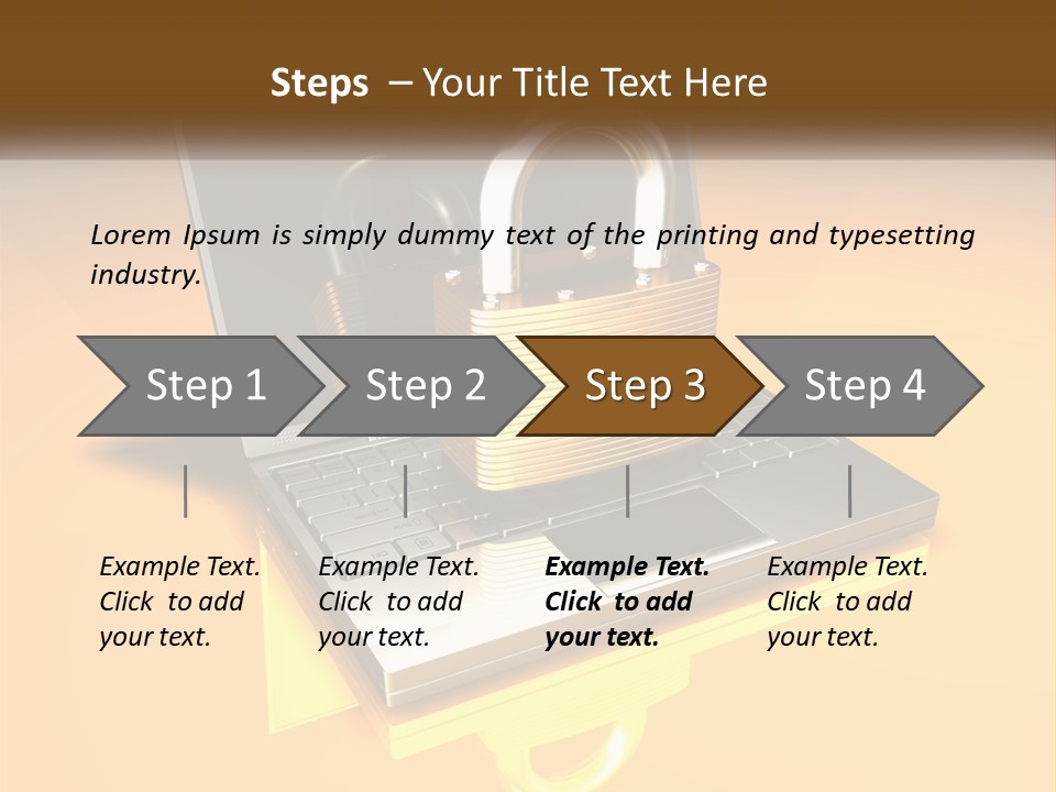 A Laptop With A Padlock On Top Of It PowerPoint Template