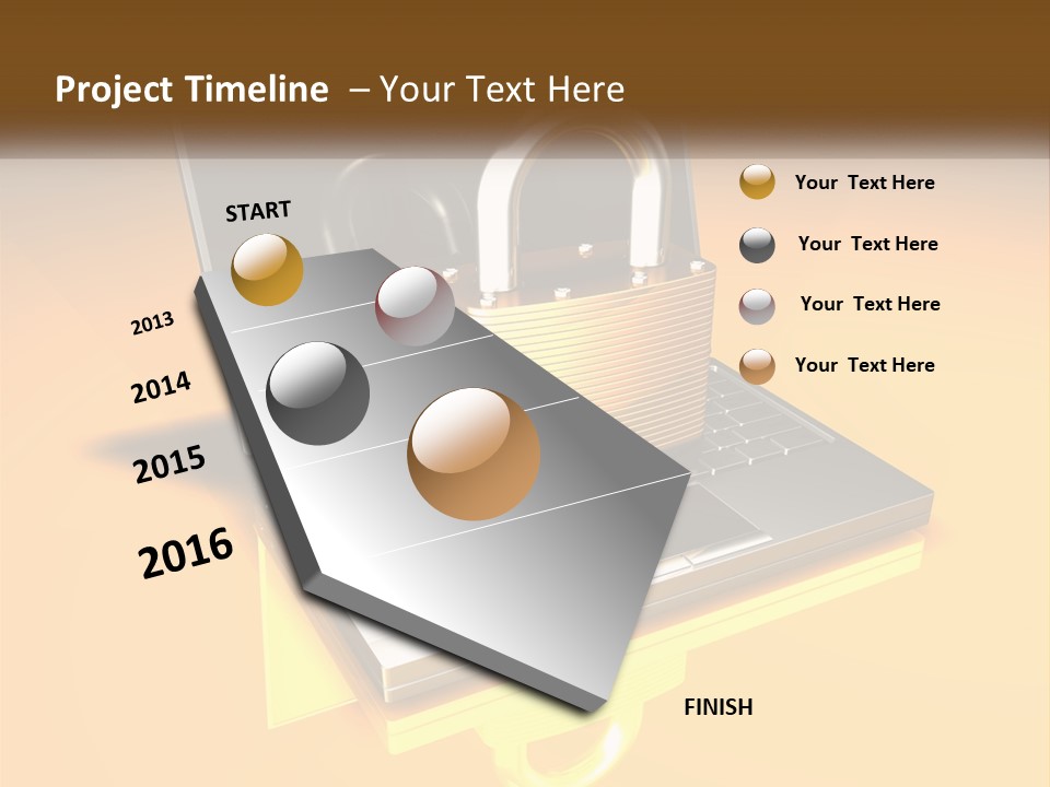A Laptop With A Padlock On Top Of It PowerPoint Template