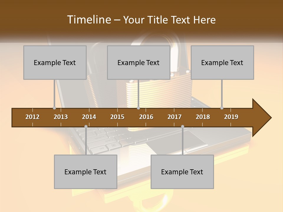 A Laptop With A Padlock On Top Of It PowerPoint Template