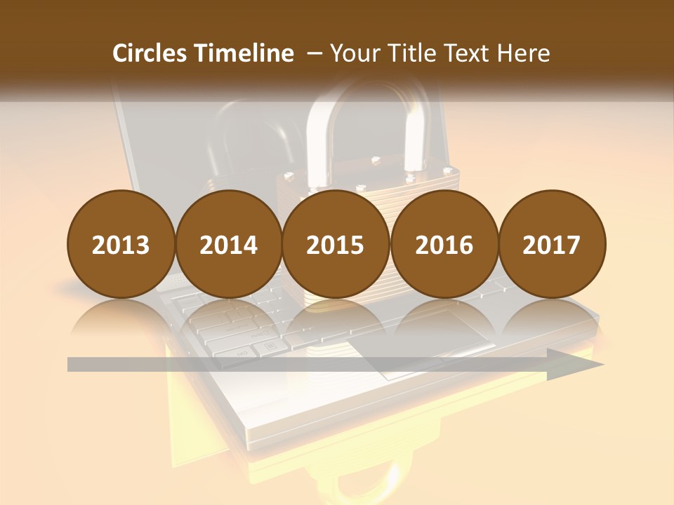 A Laptop With A Padlock On Top Of It PowerPoint Template