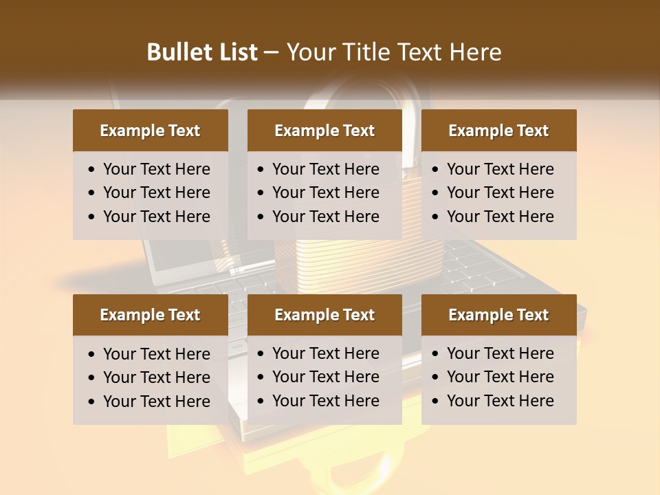 A Laptop With A Padlock On Top Of It PowerPoint Template