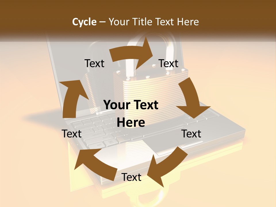 A Laptop With A Padlock On Top Of It PowerPoint Template