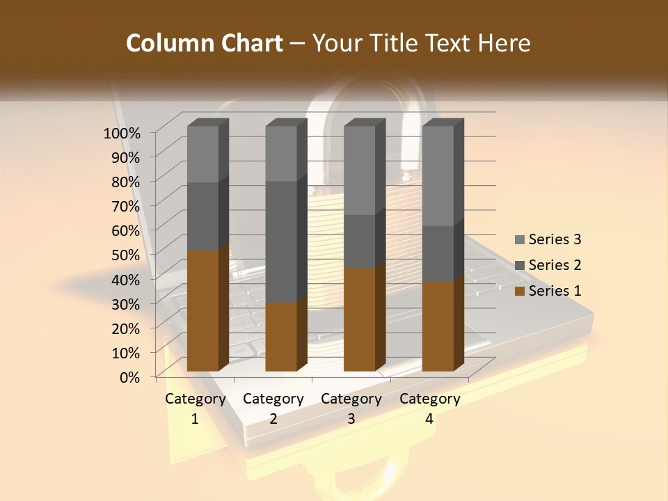 A Laptop With A Padlock On Top Of It PowerPoint Template