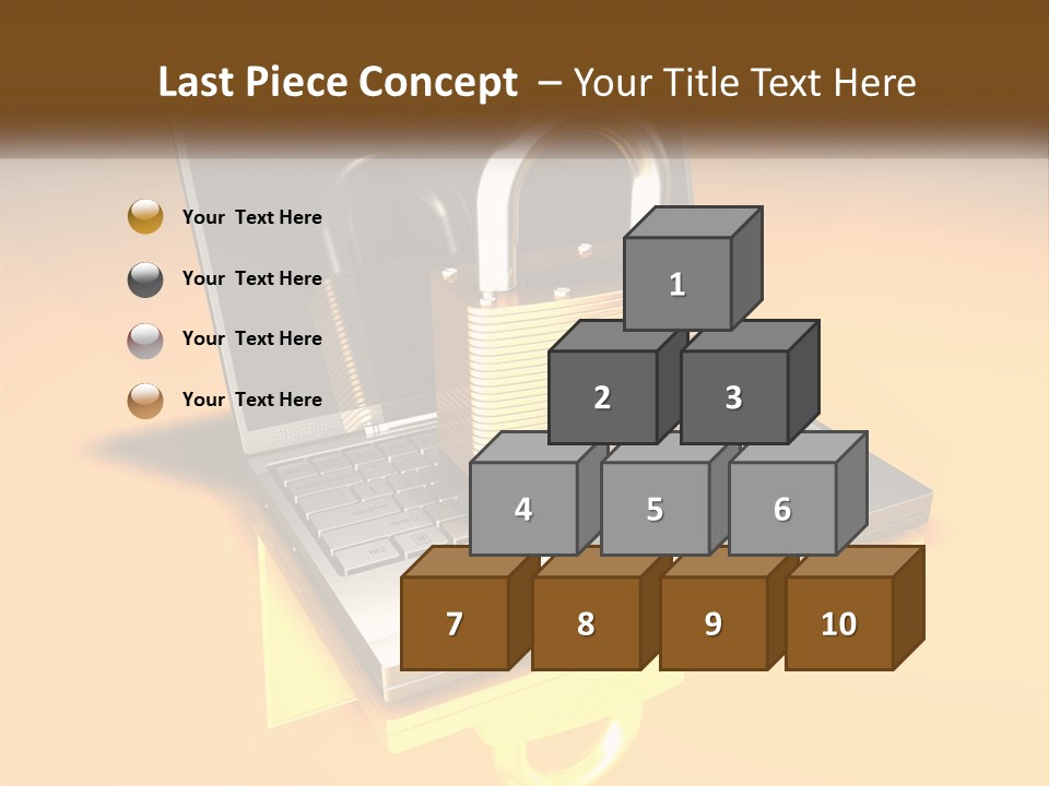 A Laptop With A Padlock On Top Of It PowerPoint Template