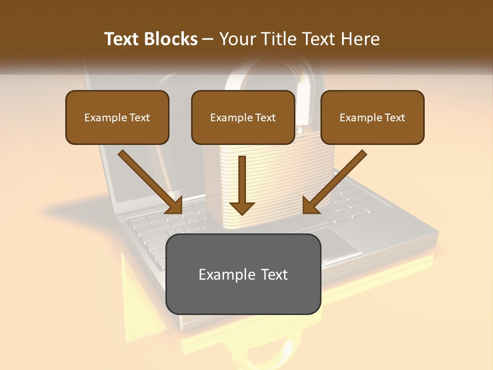 A Laptop With A Padlock On Top Of It PowerPoint Template